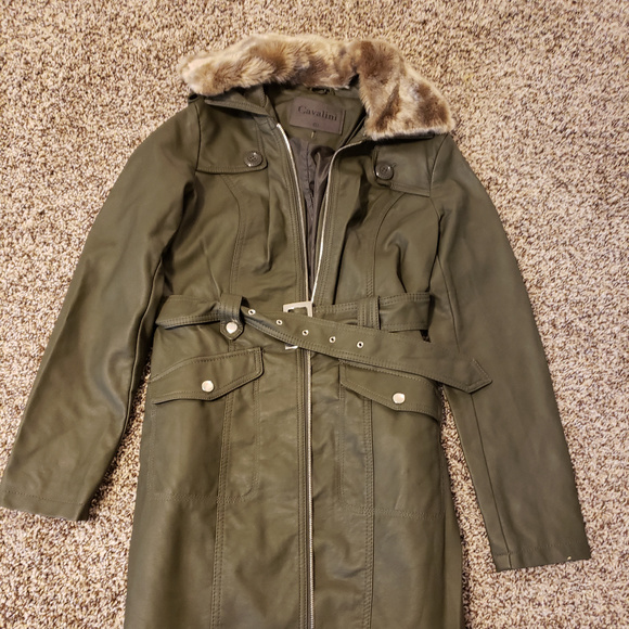 trench coat with fur hood